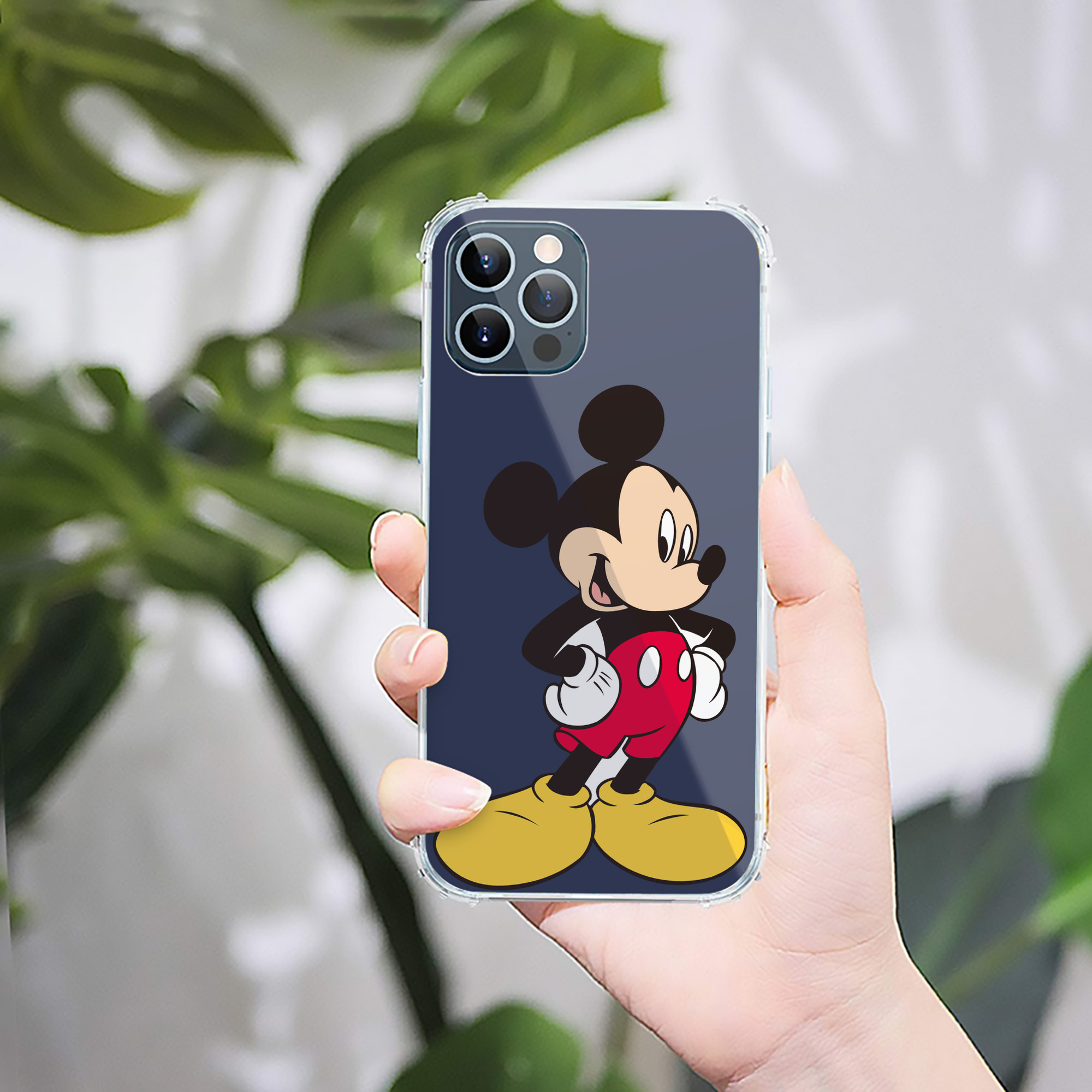 （画像用） ミッキーマウス Mickey Mouse 【iPhone 12シリーズ対応】透明スマホケース（クリアソフトケース）